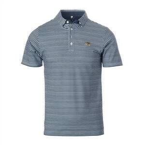 NEW FIELDSTONE men's marshall performance polo top in navy / white striped